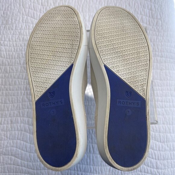 Rothy's The Original Slip-On Sneakers Sand Beige SZ 7 Textile Comfort Casual - Picture 5 of 6